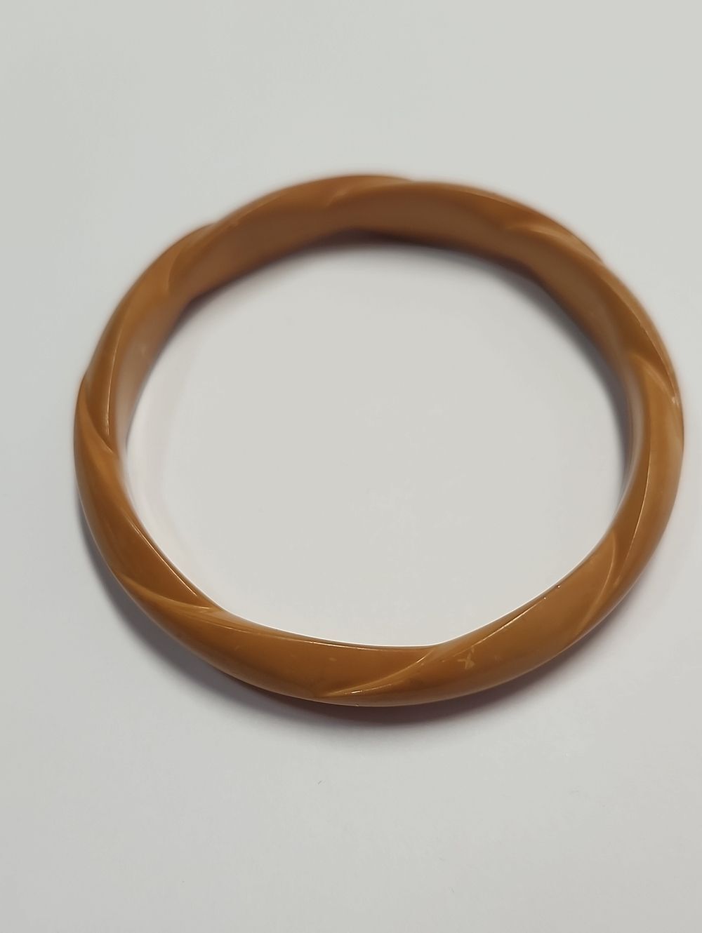 Bracelet/Designer/KD Denmark/butterscotch Colored/Molded Plastic Bangle Vintage